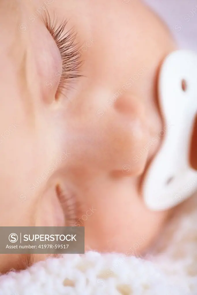 Close up of a sleeping baby