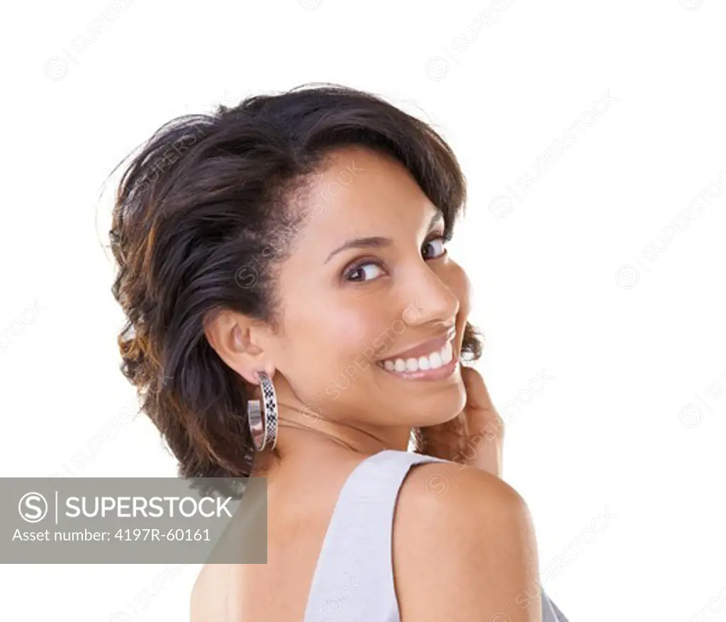 Cropped view of an elegant young African-American woman giving you a smile
