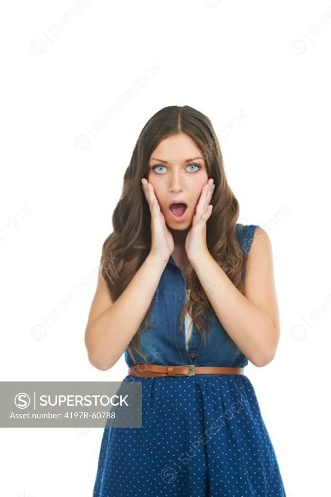 A woman gasping in disbelief