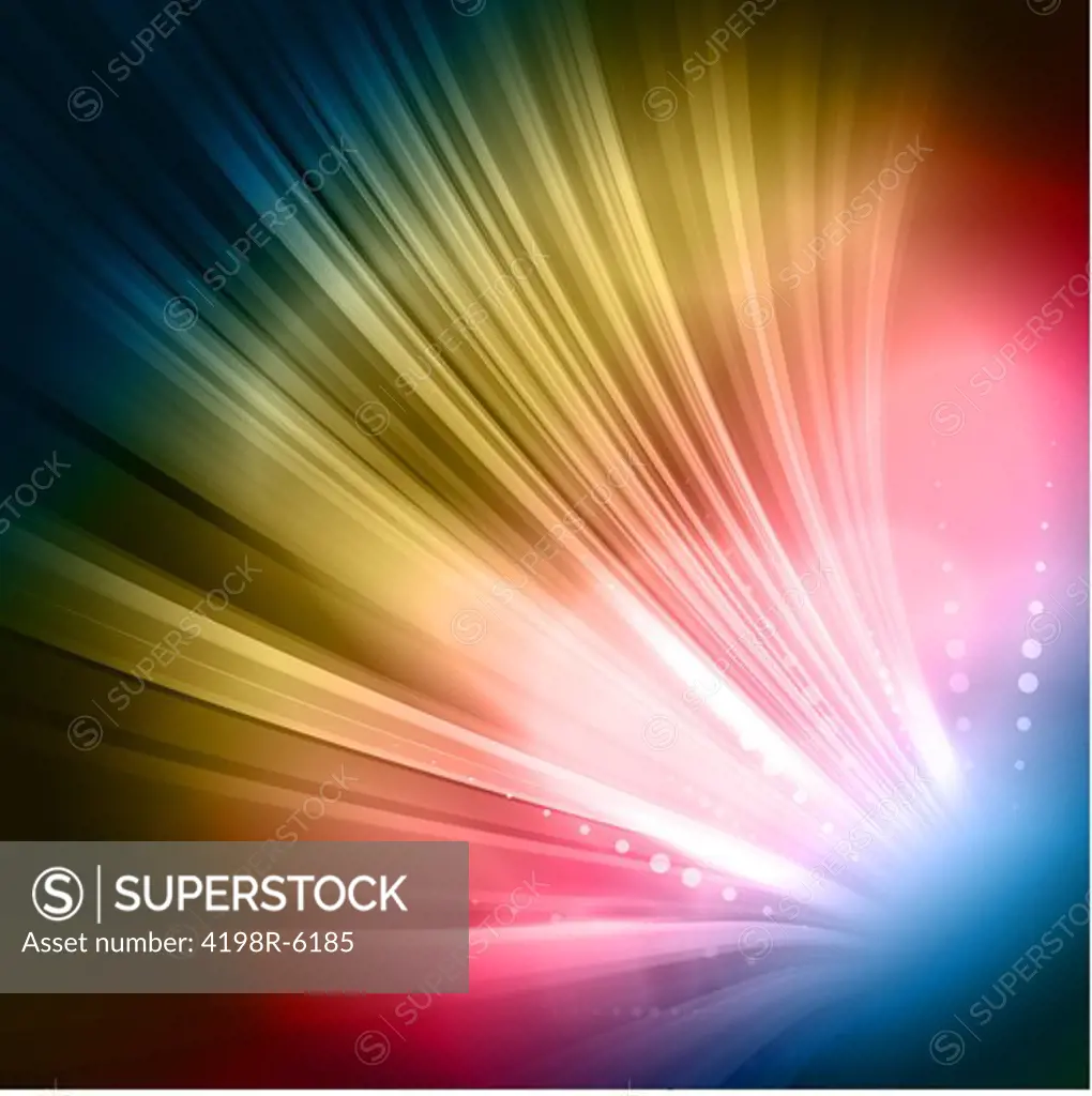 Abstract starburst background in rainbow colours