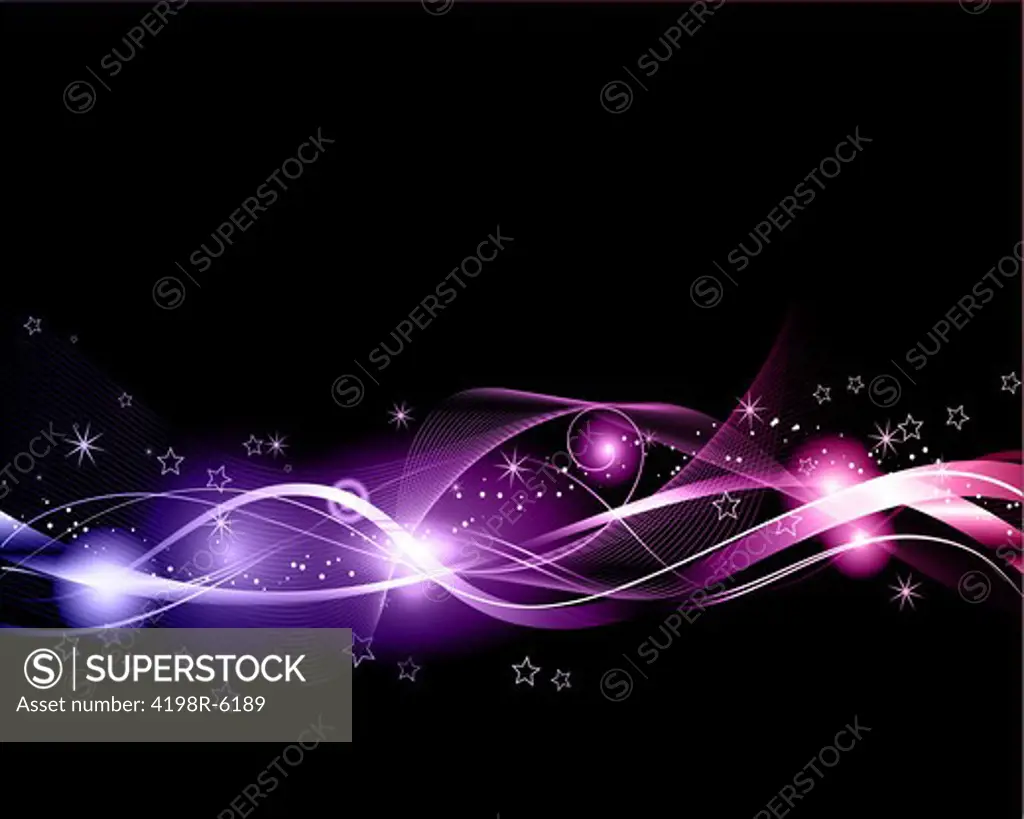 Abstract design background of flowing lines and stars