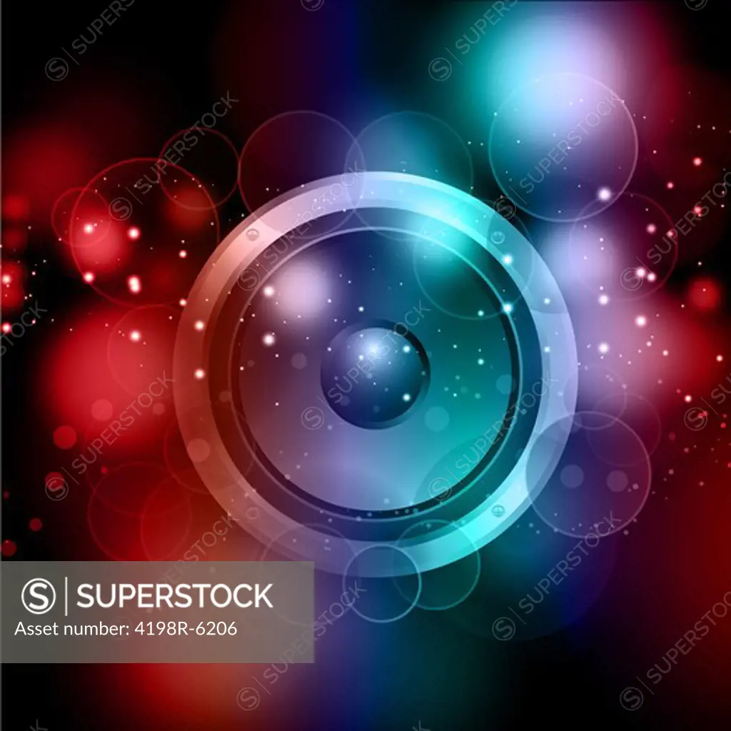 Abstract background with speakers using bright colours