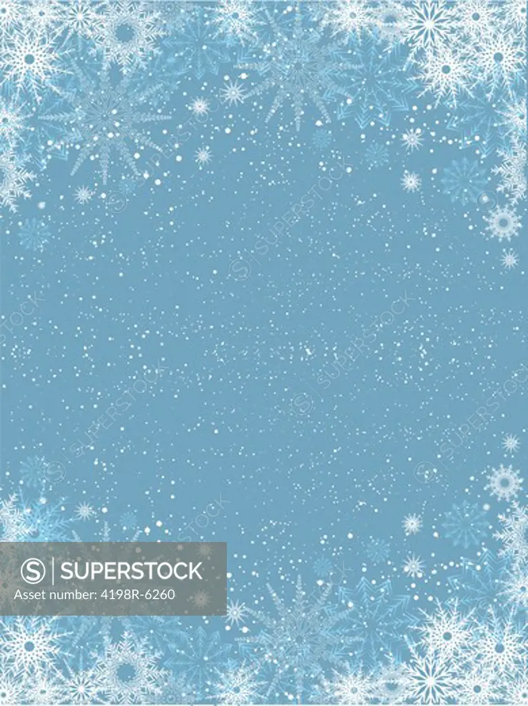 Decorative Christmas background of a snowflake border