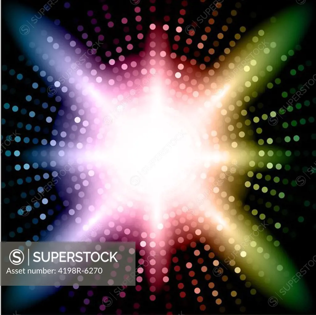 Abstract background of lots of glowing colourful lights