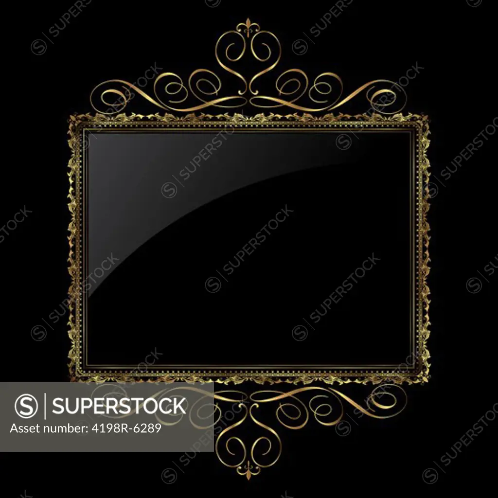 Decorative background in metallic gold and black