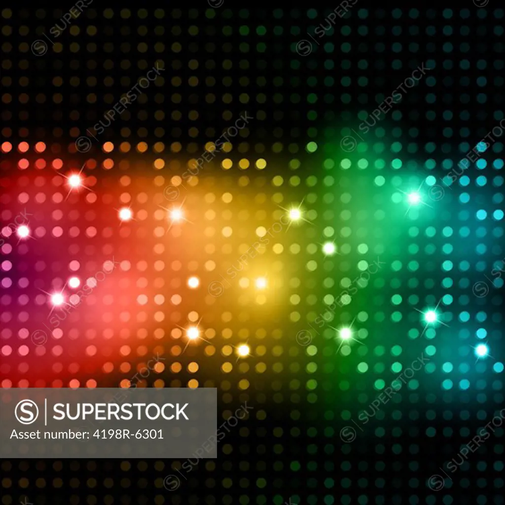 Abstract background of brightly coloured lights