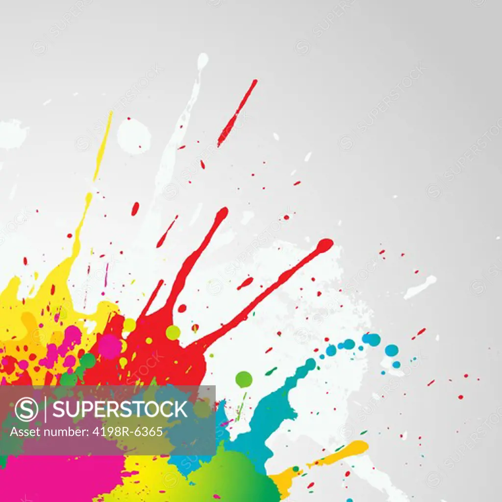 Grunge background with colourful paint splats
