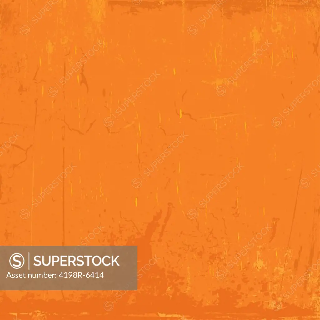 Grunge background with scratches and stains in shades of orange