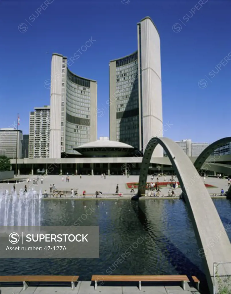 Low angle view of a building on the waterfront, Toronto, Ontario, Canada