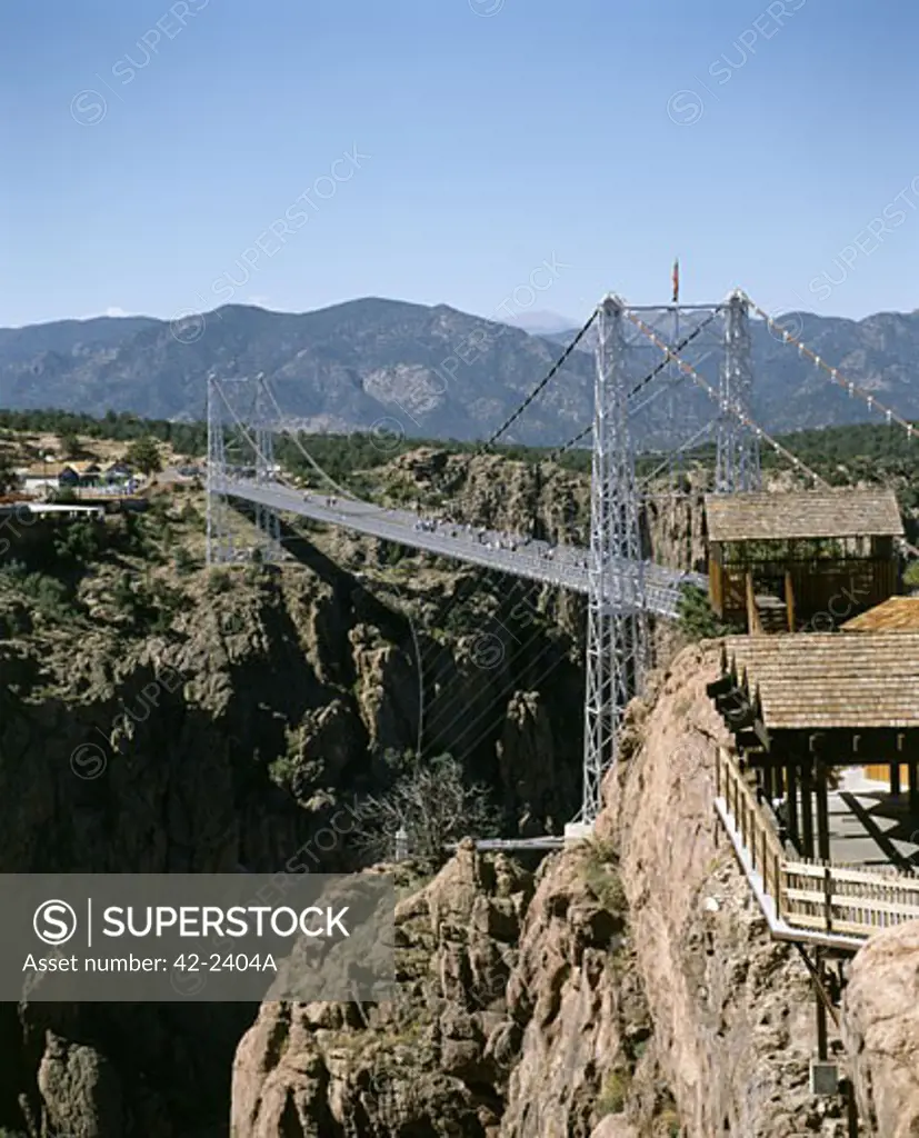 High angle view of a bridge, Royal Gorge Bridge, Canon City, Colorado, USA