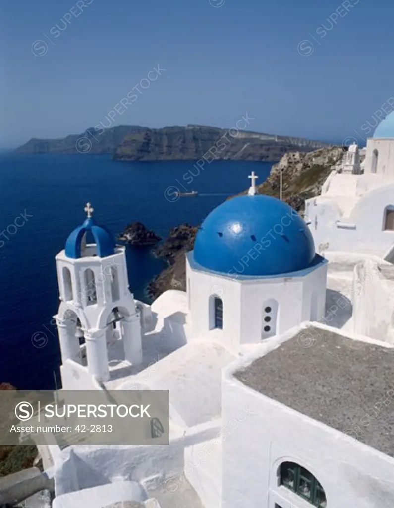 High angle view of a church, Santorini, Greece