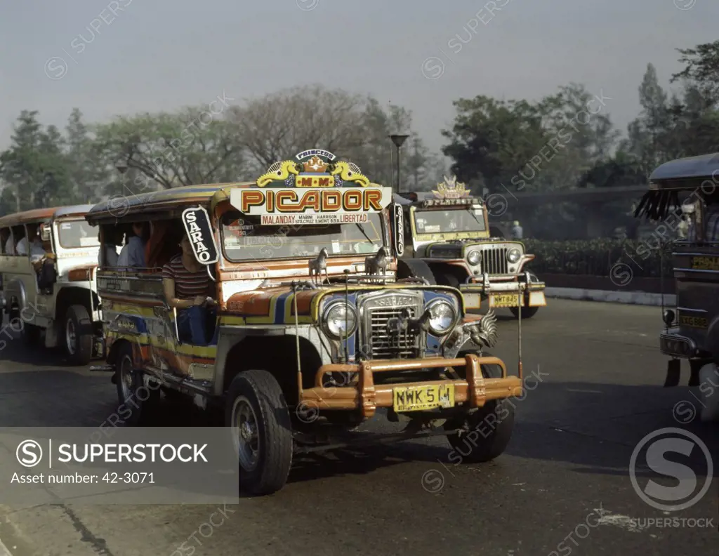 Land vehicles on a road, Manila, Philippines
