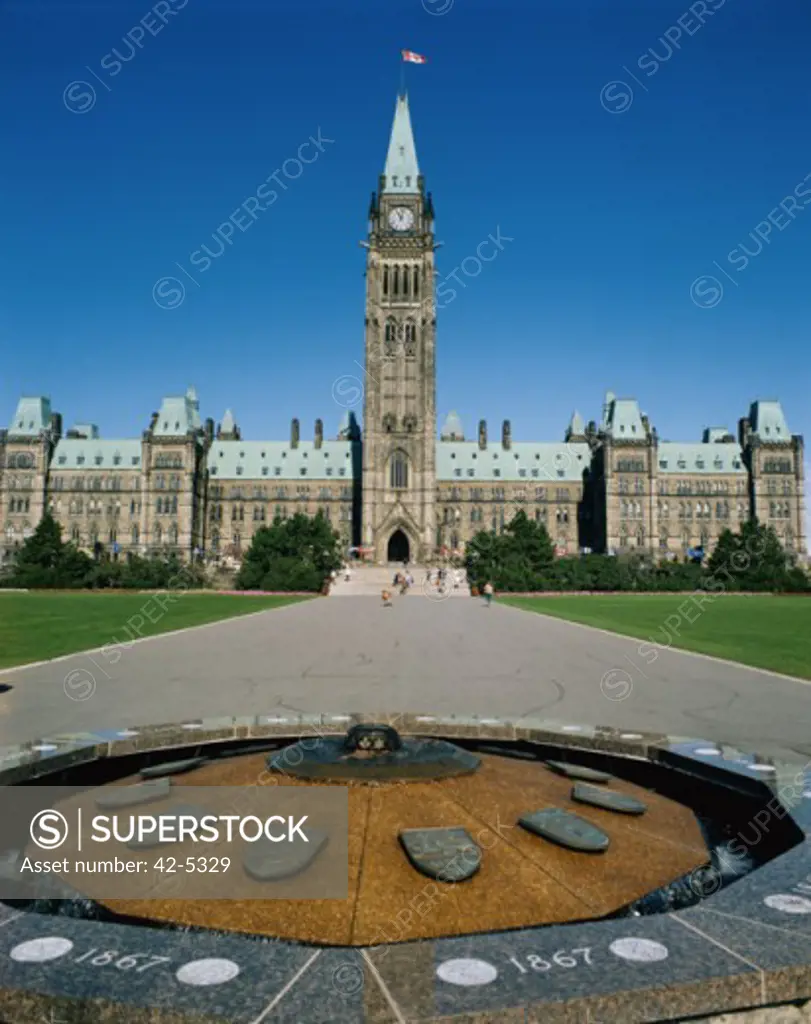 Facade of a government building, Parliament Building, Ottawa, Ontario, Canada
