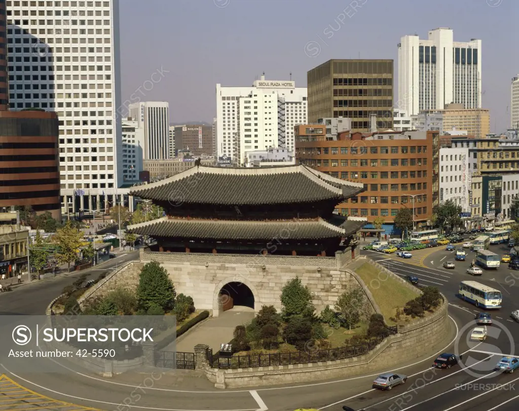 High angle view of a building, Namdaemun Gate, Seoul, South Korea