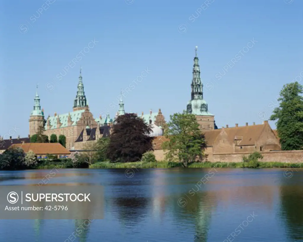 Low angle view of a castle, Frederiksborg Castle, Hillerod, Denmark