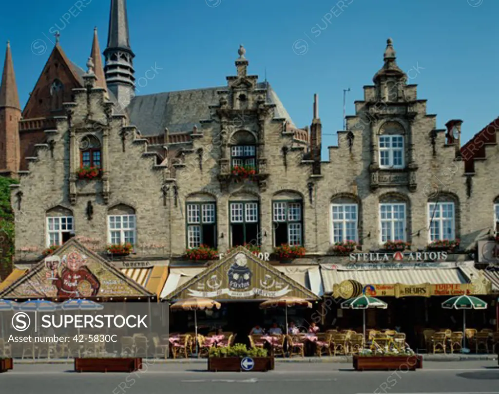 Facade of buildings, Town Center, Veurne, Belgium