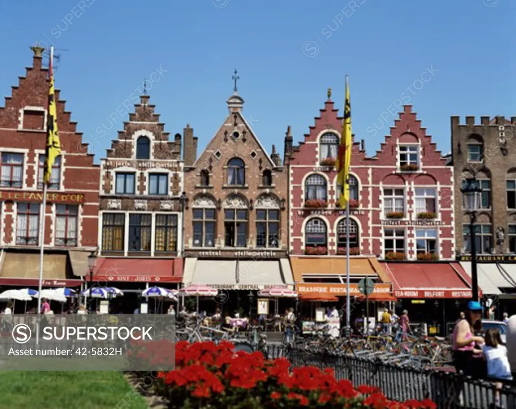Buildings in a city, Grote Markt, Brugge, Belgium