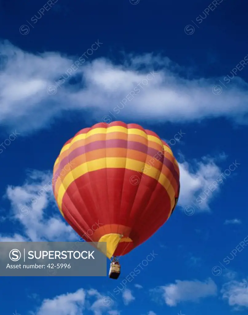 Low angle view of a hot air balloon rising, Albuquerque International Balloon Fiesta, Albuquerque, New Mexico, USA