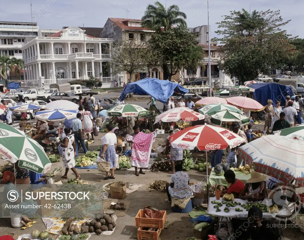 Group of people in a market, Pointe-A-Pitre, Guadeloupe