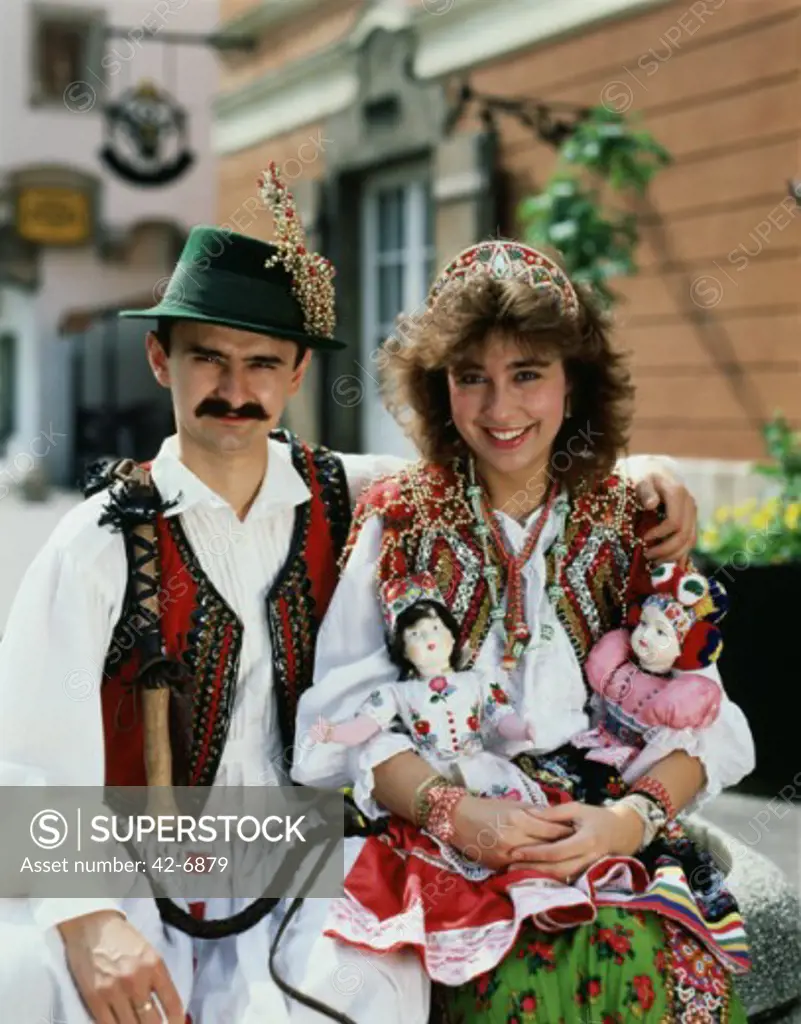 Portrait of a young couple smiling, Hungary