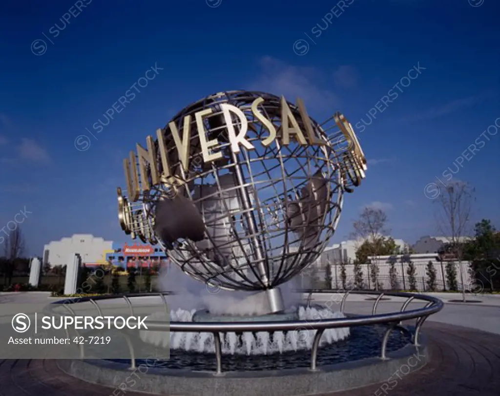 Water spraying from a water fountain, Universal Studios, Orlando, Florida, USA