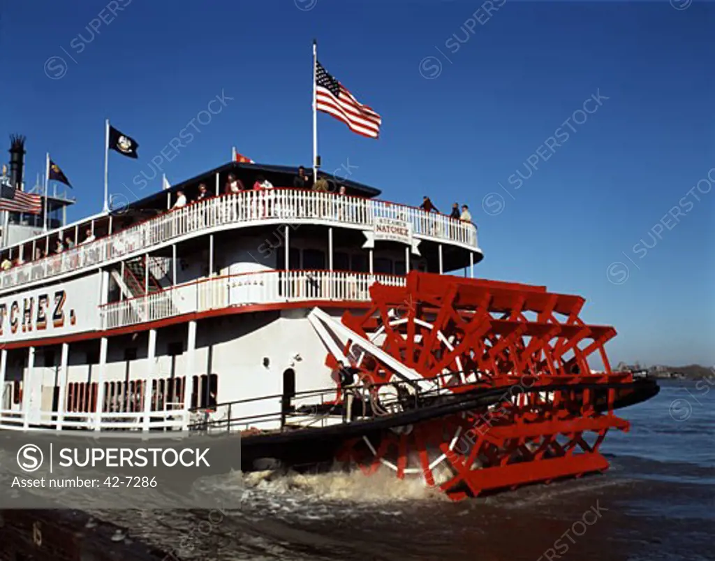 Tourists on a paddleboat, Mississippi River, New Orleans, Louisiana, USA