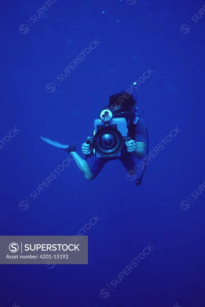 Rick Rosenthal, BBC filmmaker, filming underwater Maui, Hawaii