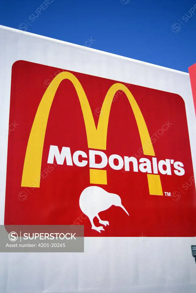 Kiwi featured on a McDonald's sign, New Zealand