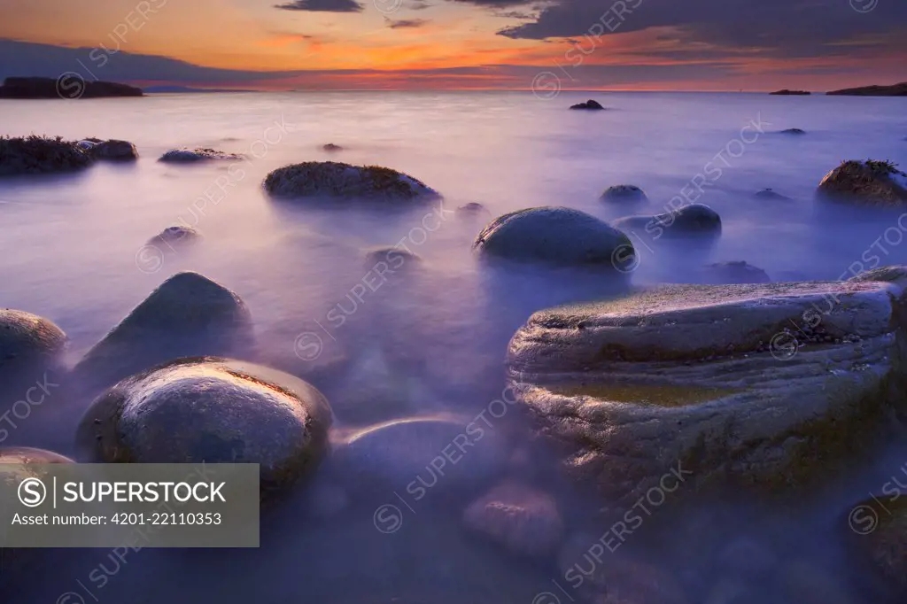 Granite boulders on coast, Acadia National Park, Maine