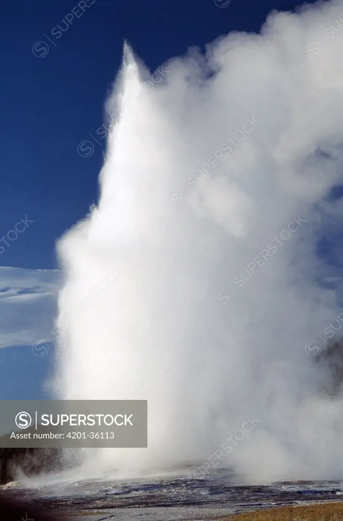 Geyser spouting, Yellowstone National Park, Wyoming