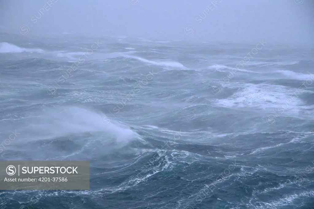 Storm with 80 knot winds in Drake Passage in the Southern Ocean off of Cape Horn, Chile