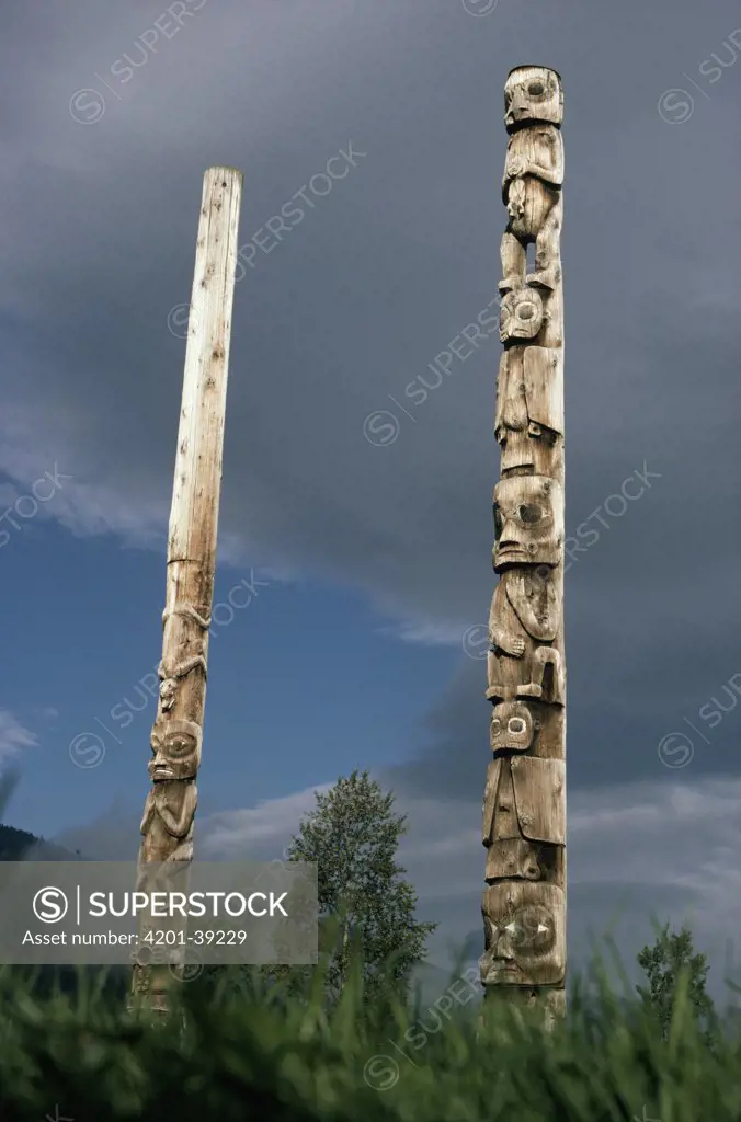 Totem poles, British Columbia, Canada