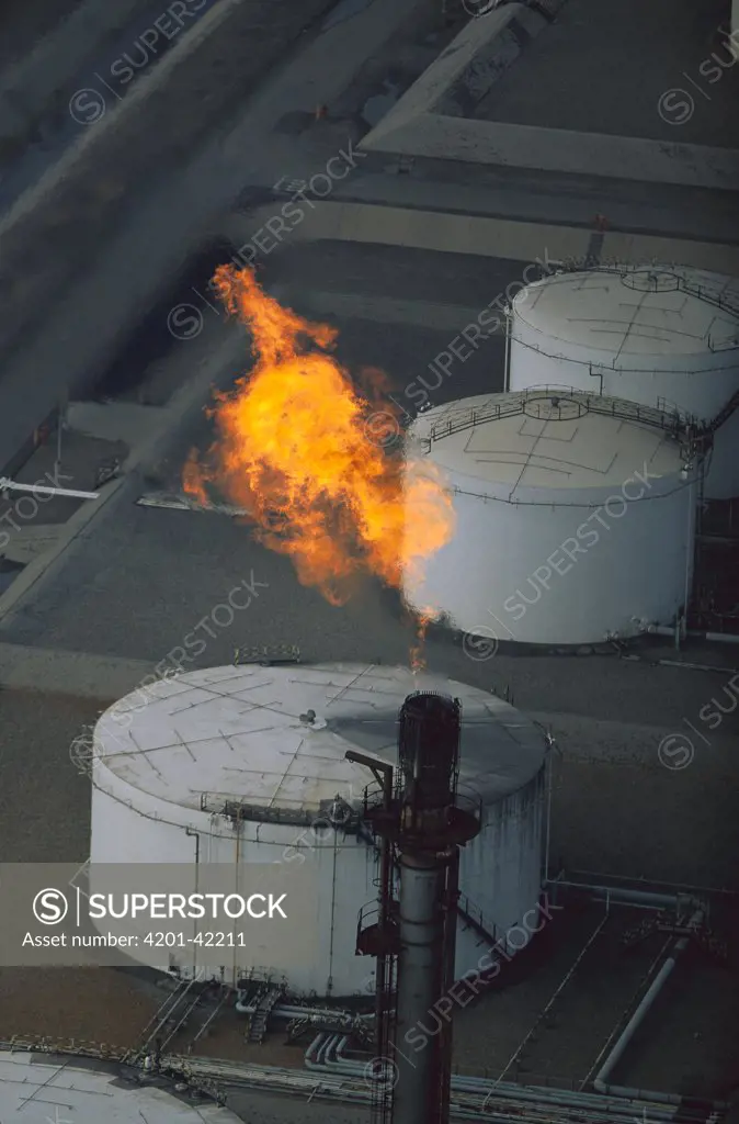 Gas flare in oil refinery, South Africa