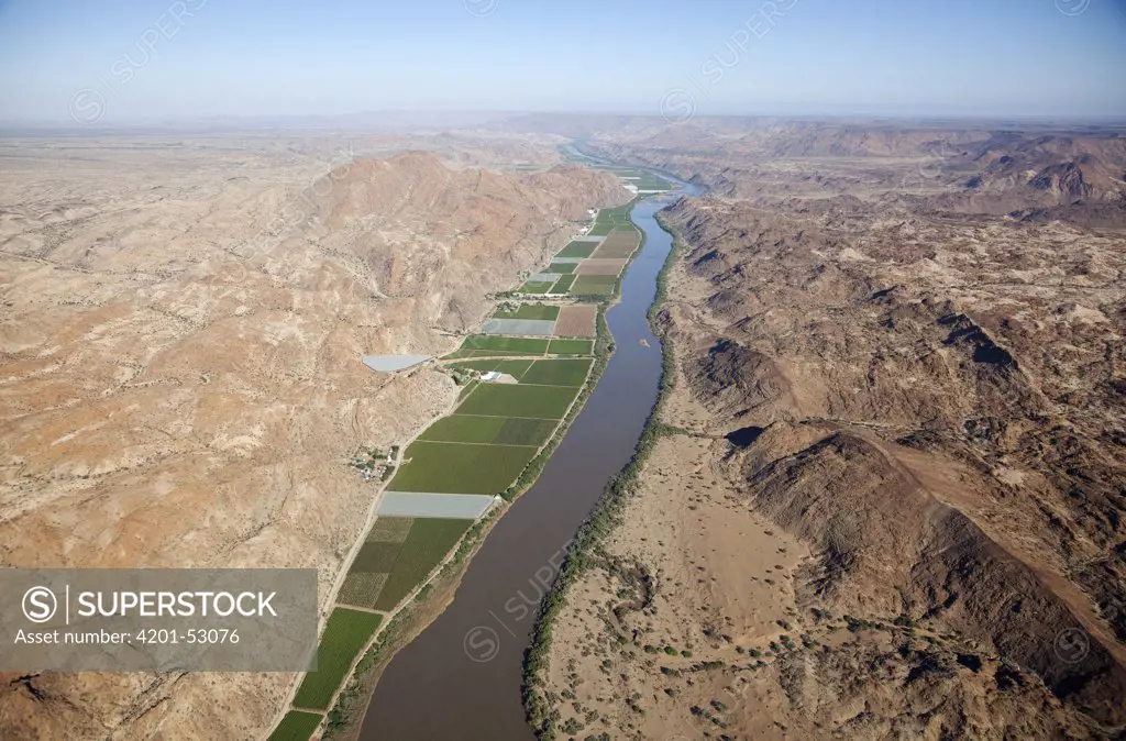 Agricultural fields along Orange River, Northern Cape, South Africa