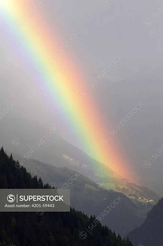 Rainbow in the mountains, Heiligenblut, Hohe Tauern National Park, Austria