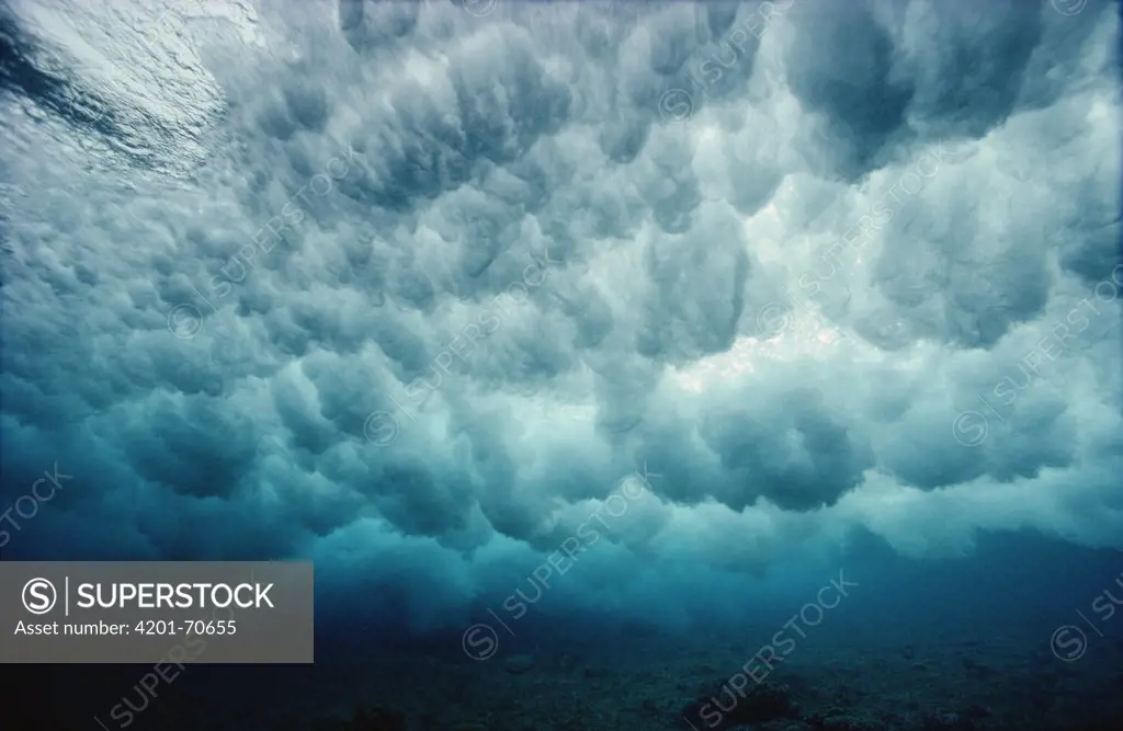 Underwater view of breaking waves, Papua New Guinea