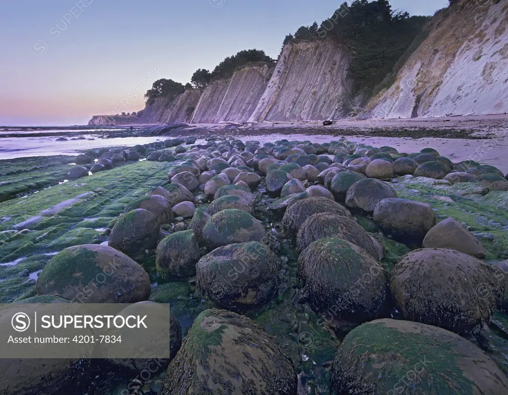 Bowling Ball Beach with namesake concretions, Mendecino County, California