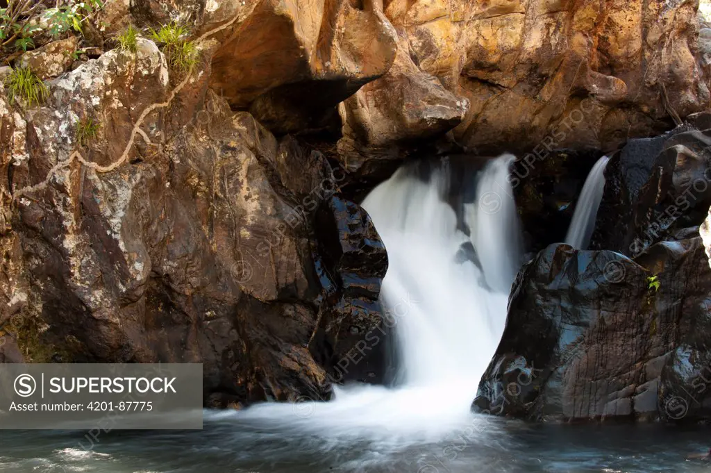 Waterfall, Cerrado ecosystem, Serra do Tombador, Goias State, Brazil