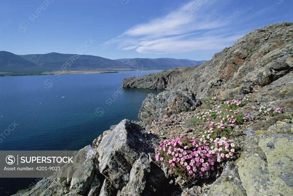 Rocky shoreline, Barakchin Island, Lake Baikal, Russia