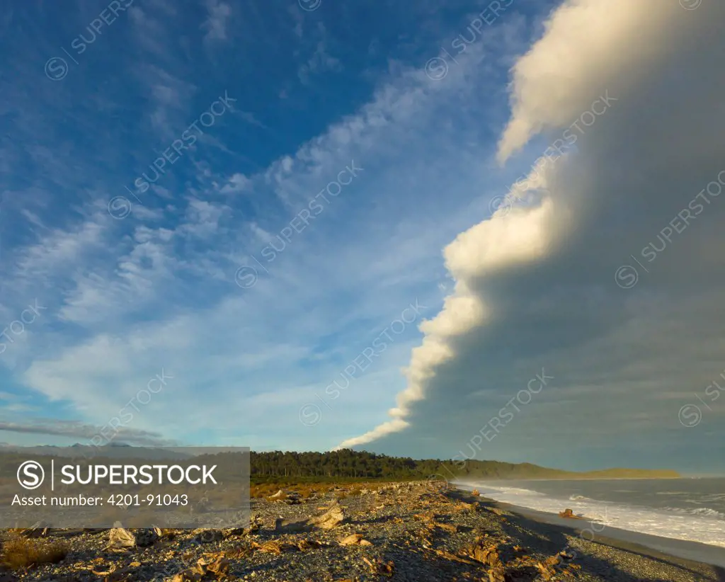 Stratus cloud over Gillespie's Beach, South Island, New Zealand