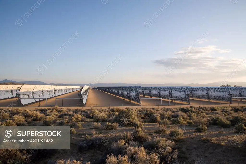 Solar facility at Harper Dry Lake, Mojave Desert, California