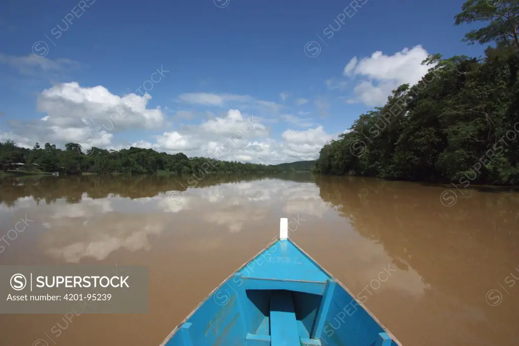 Canoeing on Kinabatangan River, Sabah, Borneo, Malaysia