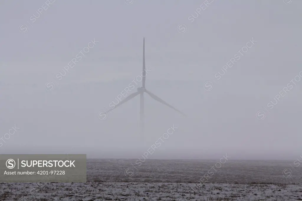 Wind turbines in winter, Columbia River Gorge, Oregon