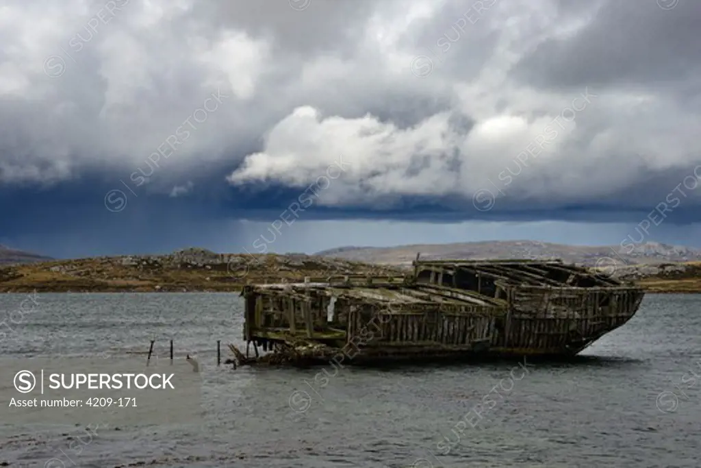 UK, Falkland Islands, Stanley, Jhelum Shipwreck