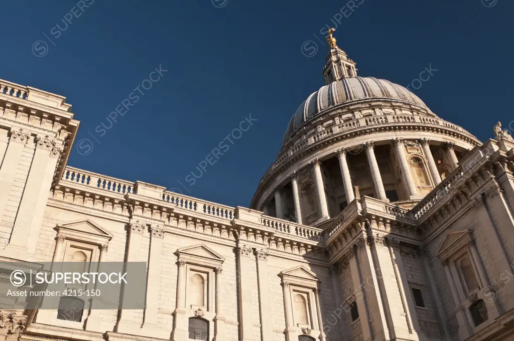Low angle view of a cathedral, St. Paul's Cathedral, London, England