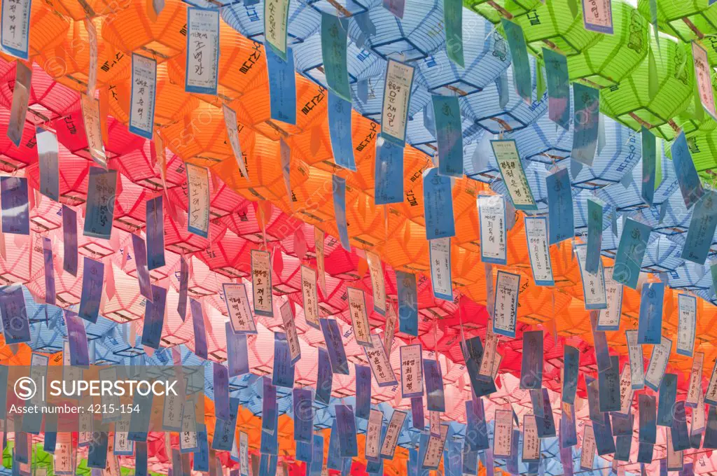 Colorful lanterns at a Buddhist temple, Seoul, South Korea