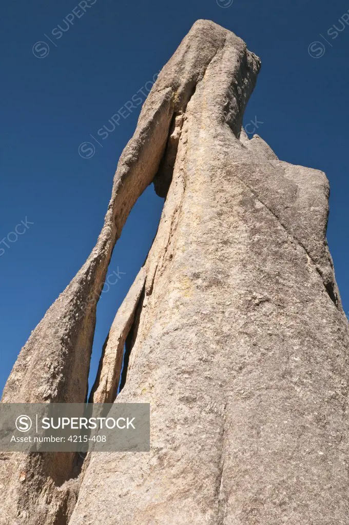 Low angle view of rock formations, The Needles, Black Hills, Needles Highway, Custer State Park, South Dakota, USA