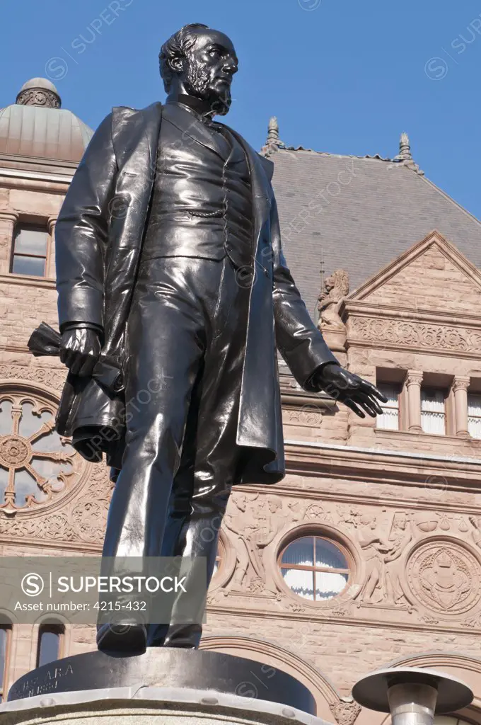 Statue of George Brown in front of Ontario Legislative Building, Toronto, Ontario, Canada