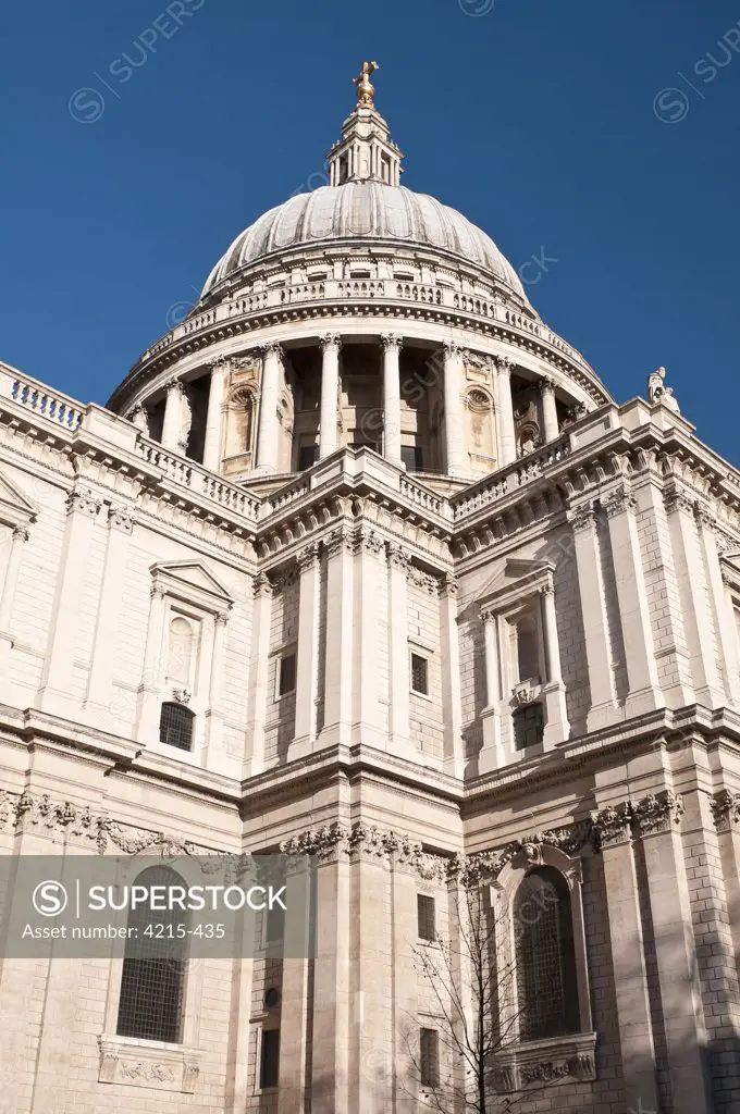 Low angle view of the St. Paul's Cathedral, City Of London, London, England