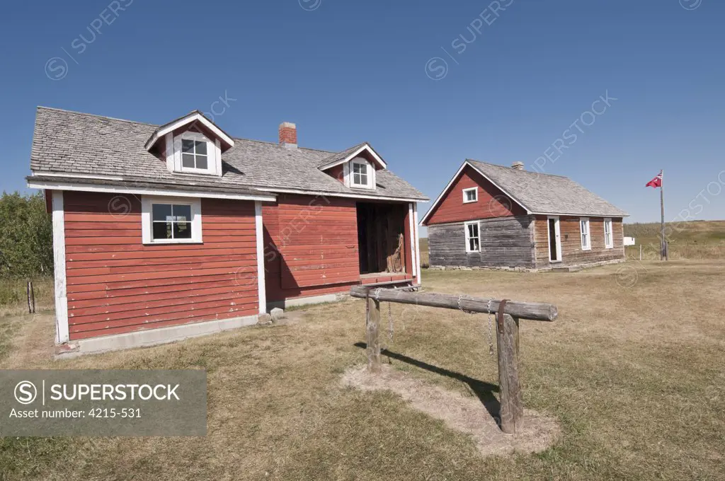Agricultural buildings in a ranch, Bar U Ranch National Historic Site, Longview, Alberta, Canada